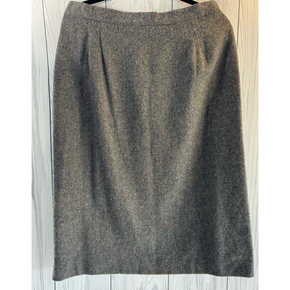 Vintage Diane Richard Skirt Womens 16 Gray Wool Blend Lined Knee - Picture 1 of 7